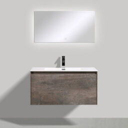 Plum&clay Rigel Metallic Wall Hung Bathroom Vanity Unit With White Basin (W)900mm (H)450mm - thumbnail 2