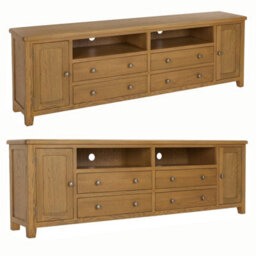 The Furniture Market Cotswold Rustic Oak Xxl Widescreen Tv Unit - thumbnail 5