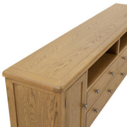 The Furniture Market Cotswold Rustic Oak Xxl Widescreen Tv Unit - thumbnail 7