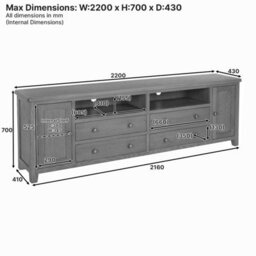 The Furniture Market Cotswold Rustic Oak Xxl Widescreen Tv Unit - thumbnail 9