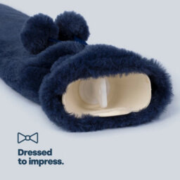 Livivo Wrap-Around Long Hot Water Bottle - Navy Plush - thumbnail 5