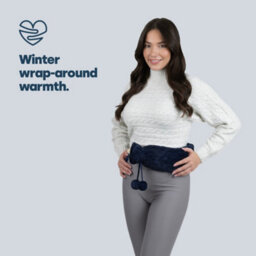 Livivo Wrap-Around Long Hot Water Bottle - Navy Plush - thumbnail 2