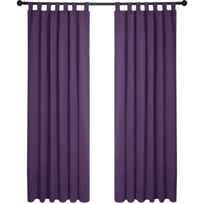 Deconovo Blackout Curtains Super Soft Tab Top Thermal Curtains Kids Curtains For Door 55 X 110 Inch Purple Grape 2 Panels - image 1