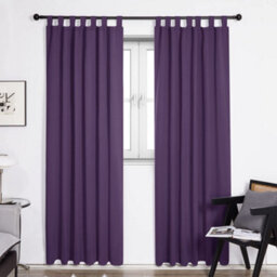 Deconovo Blackout Curtains Super Soft Tab Top Thermal Curtains Kids Curtains For Door 55 X 110 Inch Purple Grape 2 Panels - thumbnail 2