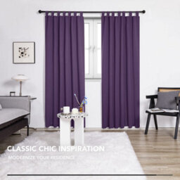 Deconovo Blackout Curtains Super Soft Tab Top Thermal Curtains Kids Curtains For Door 55 X 110 Inch Purple Grape 2 Panels - thumbnail 3