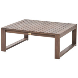 Beliani Garden Corner Sofa With Table 4 Seater Timor Left Hand Modular Certified Acacia Wood Dark Brown - thumbnail 9
