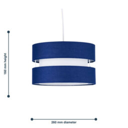 First Choice Lighting Set Of  2 Benni - Navy Blue 26Cm Pendant Shades - thumbnail 7
