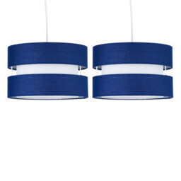 First Choice Lighting Set Of  2 Benni - Navy Blue 26Cm Pendant Shades - thumbnail 1