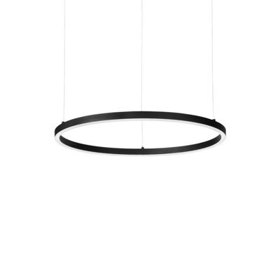 Ideal Lux Oracle Slim Non-Dimmable Round 50Cm Integrated Led Pendant Ceiling Light Black, 4000K