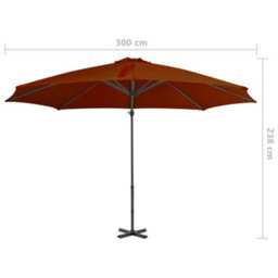 Berkfield Cantilever Umbrella With Aluminium Pole Terracotta 300 Cm - thumbnail 8