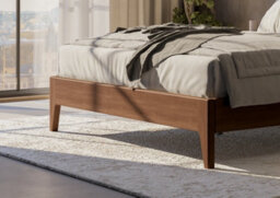 Classic Dark Wood Bed Frame - King Size With No Drawers