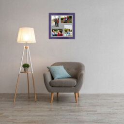 AK Frames 12X12 Purple Modern Multi Photo Frame With Silver Mount - Holds 4 Apertures (4X) 6X4 Photos - thumbnail 3