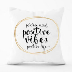 Warren Reed Designer Positive Mind, Vibes, Life Cushions 60Cm X 60Cm - thumbnail 1