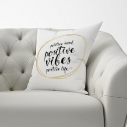 Warren Reed Designer Positive Mind, Vibes, Life Cushions 60Cm X 60Cm - thumbnail 2