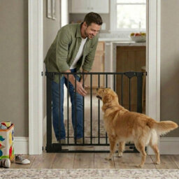 Safetots Safestep Gate, Black, 82Cm - 89Cm, Extra Low Walkthough, 67Cm Extra Wide Doorway, One Piece Extra Wide Baby Gate - thumbnail 8