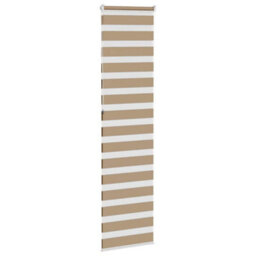 Berkfield Zebra Blind Sand Brown 55X230 Cm Fabric Width 50.9 Cm Polyester - thumbnail 4