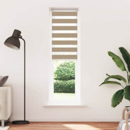 Berkfield Zebra Blind Sand Brown 55X230 Cm Fabric Width 50.9 Cm Polyester - thumbnail 2