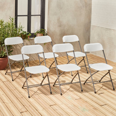 Sweeek - Set Of 6 Folding Event Chairs Fiesta White 44X81X50 Cm - image 1