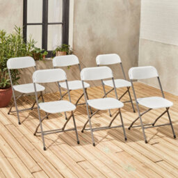Sweeek - Set Of 6 Folding Event Chairs Fiesta White 44X81X50 Cm - thumbnail 1