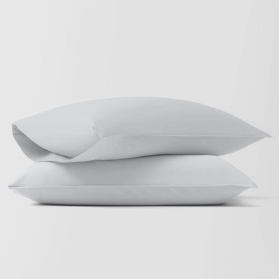 Bedlooms Dyed Pillowcase Pair- Soft Plain Pillow Covers Silver Envelop Closure - Easy Care Pillowcase Bedding Set 50X75 Cm - image 1