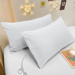 Bedlooms Dyed Pillowcase Pair- Soft Plain Pillow Covers Silver Envelop Closure - Easy Care Pillowcase Bedding Set 50X75 Cm - thumbnail 8
