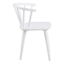 Wyld Haus Set Of 2 White Rubberwood Dining Chairs Modern Slatted Back - thumbnail 4