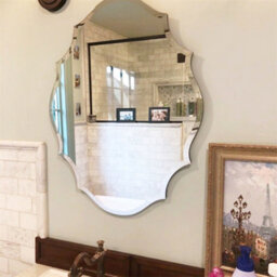 Artloge 63.5X81.3Cm Antique Floral Outcut Oval Wall Mirror Decorative Makeup Vanity Mirror Beveled Edge - thumbnail 5