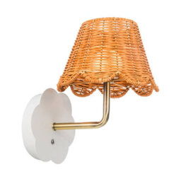 Wisteria Mollie Rattan Usb Rechargeable Led Touch Wall Light Antique Brass / White - thumbnail 3
