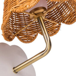 Wisteria Mollie Rattan Usb Rechargeable Led Touch Wall Light Antique Brass / White - thumbnail 4