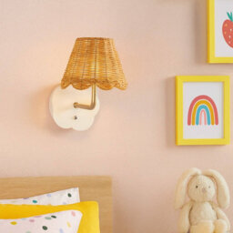 Wisteria Mollie Rattan Usb Rechargeable Led Touch Wall Light Antique Brass / White - thumbnail 6