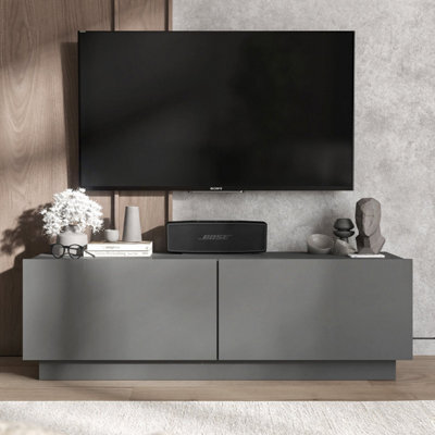 Heze Furniture Enjoy Minimalist Stand Tv Unit 2 Door Design 120Cm - Graphite - image 1