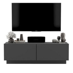 Heze Furniture Enjoy Minimalist Stand Tv Unit 2 Door Design 120Cm - Graphite - thumbnail 4