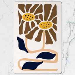 Benjamin Tate Design Sunflower Designer Artwork Placemat And Coaster Set With Wood Base Limited Edition - thumbnail 2