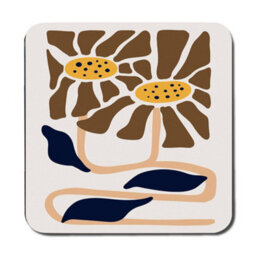 Benjamin Tate Design Sunflower Designer Artwork Placemat And Coaster Set With Wood Base Limited Edition - thumbnail 3