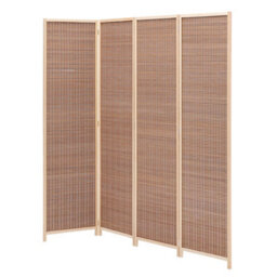 Living And Home 4 Panel Brown Folding Room Divider Indoor Privacy Screen Room Partition 200Cm (W) X 180Cm (H) - thumbnail 7