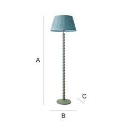 Valuelights Bobbins Pastel Green Floor Lamp With Leaf Pleated Shade And Bulb - thumbnail 9