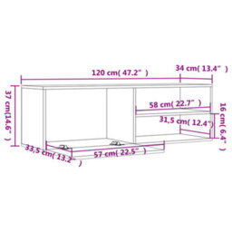 Walplus Tv Cabinet Smoked Oak 120X34X37 Cm Engineered Wood - thumbnail 9