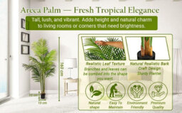 Hygrad Built to Survive Green Indoor Outdoor Artificial Faux Fake Decorative Home Office Exotic Tropical Plant (Areca Palm 160Cm) - thumbnail 5