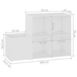 Berkfield Elegant Hall Shoe Cabinet White 105X35.5X70 Cm Engineered Wood - thumbnail 8