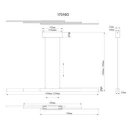 Luminosa Lighting Luminosa Ethan Bar Pendant Ceiling Light Brass-Coloured Antique Led Dimmable 2700-6000K Touch Dimmer - thumbnail 7