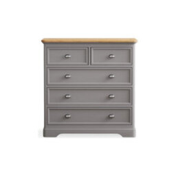 Furniture 48 Ashton Oak And Light Grey Painted 2 Over 3 Chest Of Drawers - thumbnail 1
