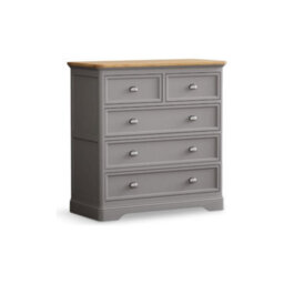 Furniture 48 Ashton Oak And Light Grey Painted 2 Over 3 Chest Of Drawers - thumbnail 2