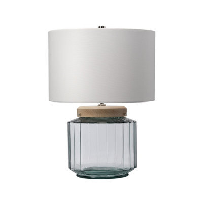 Luminosa Lighting Elstead Luga Table Lamp - Natural, Polished Nickel, Glass - image 1