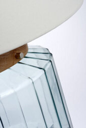 Luminosa Lighting Elstead Luga Table Lamp - Natural, Polished Nickel, Glass - thumbnail 3