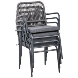 Beliani Set Of 4 Garden Chairs With Cushions Taceno Metal Grey - thumbnail 7