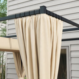 Outsunny 3 X 3(M) Pergola With Retractable Roof And Curtains, Beige - thumbnail 8