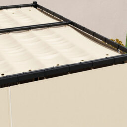Outsunny 3 X 3(M) Pergola With Retractable Roof And Curtains, Beige - thumbnail 9