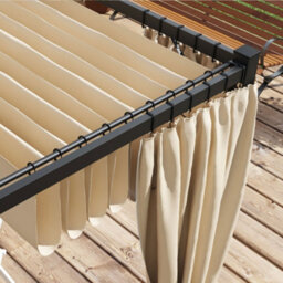 Outsunny 3 X 3(M) Pergola With Retractable Roof And Curtains, Beige - thumbnail 7