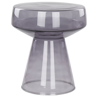Beliani Side Table Laguna Glass Grey - image 1