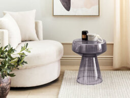 Beliani  Side Table Laguna Glass Grey - thumbnail 2